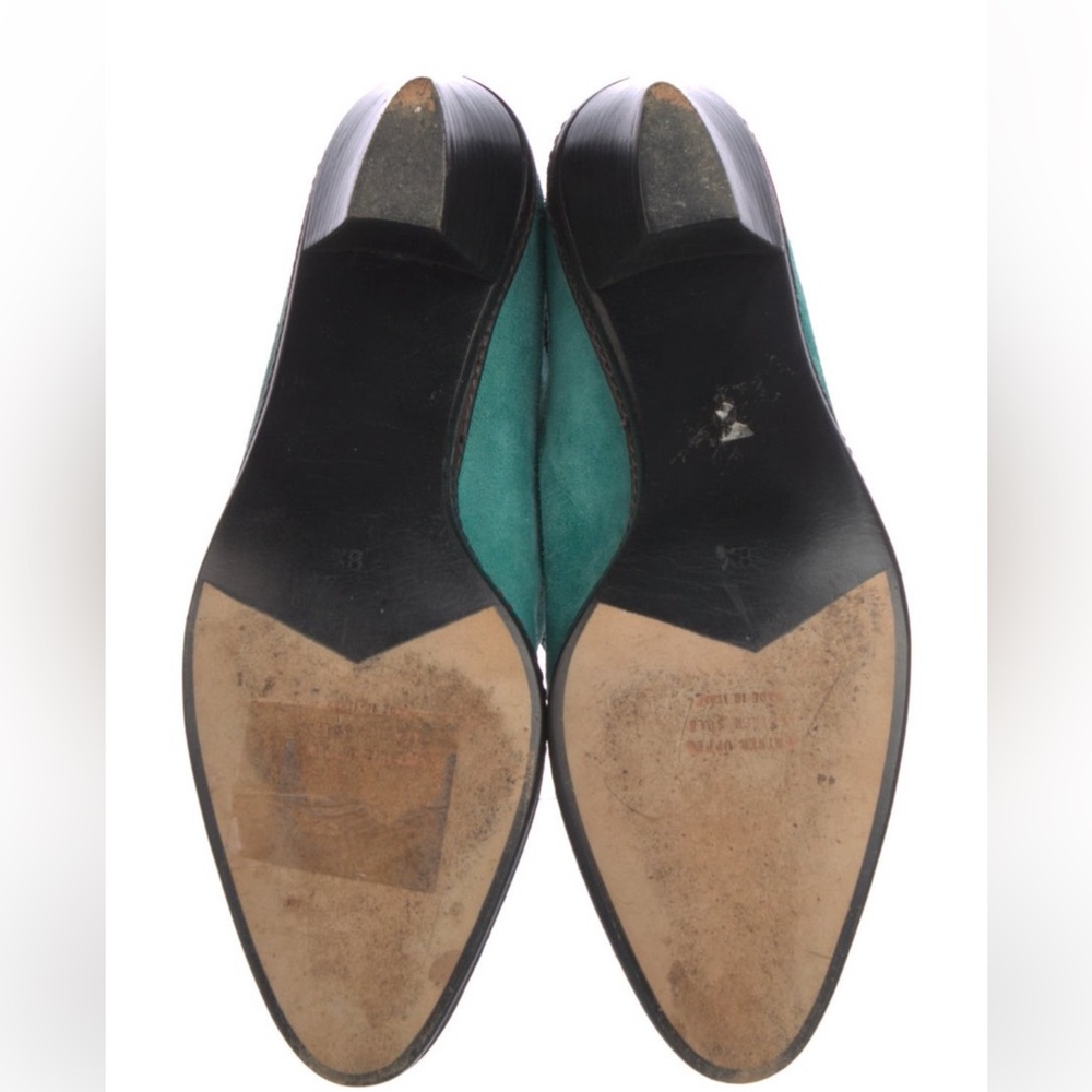 Andrea Pfister Vintage Suede Turquoise Teal Ankle Boot - Picture 5 of 8